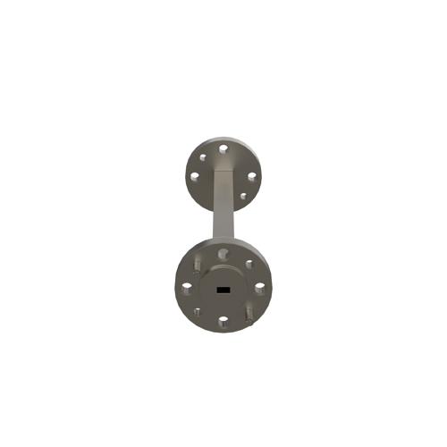 WR-10 Waveguide Section 3 Inch Straight Length with UG-387/U-Mod Round Cover Flange from 75 GHz to 110 GHz in Instrumentation Grade FMW10S010-3