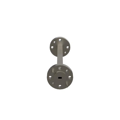 WR-10 Waveguide Section 3 Inch Straight Length with UG-387/U-Mod Round Cover Flange from 75 GHz to 110 GHz in Instrumentation Grade FMW10S010-3