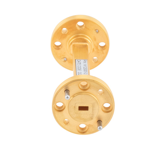 WR-12 Waveguide Section 2 Inch Length Using UG-387/U Round Cover Flange from 60 GHz to 90 GHz in Brass FMW12S001-2