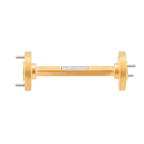 WR-12 Waveguide Section 2 Inch Length Using UG-387/U Round Cover Flange from 60 GHz to 90 GHz in Brass FMW12S001-2