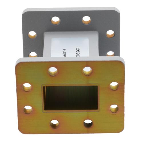 WR-159 Waveguide Section 4 Inch Straight Length, UG Cover and Grooved Flanges from 4.64 GHz to 7.05 GHz FMW159S001-4