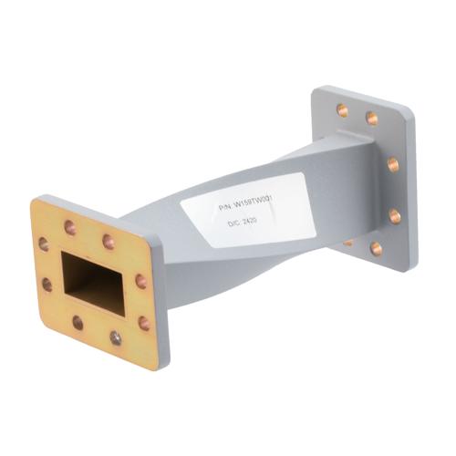 WR-159 90 Degree Waveguide Right Hand Twist Using a UG Cover And Grooved Flanges And a 4.64 GHz to 7.05 GHz Frequency Range FMW159TW001