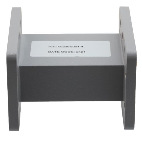 WR-229 Waveguide Section 4 Inch Straight Length, UG Cover and Grooved Flanges from 3.3 GHz to 4.9 GHz FMW229S001-4