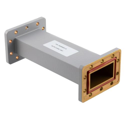 WR-229 Waveguide Section 8 Inch Straight Length, UG Cover and Grooved Flanges from 3.3 GHz to 4.9 GHz FMW229S001-8