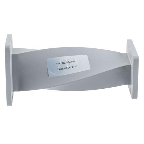 WR-229 90 Degree Waveguide Right Hand Twist Using a UG Cover And Grooved Flanges And a  3.22 GHz to 4.9 GHz Frequency Range FMW229TW001