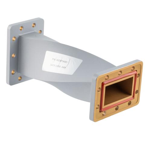 WR-229 90 Degree Waveguide Right Hand Twist Using a UG Cover And Grooved Flanges And a  3.22 GHz to 4.9 GHz Frequency Range FMW229TW001