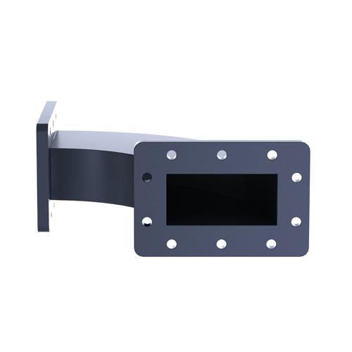 WR-284 H-plane Waveguide Bend with CPR-284F Flanges, Operating from 2.6 GHz to 3.95 GHz FMW284B002