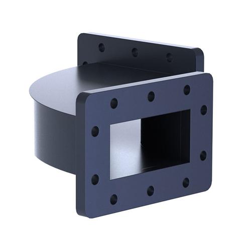 WR-284 H-plane Waveguide Bend with CPR-284F Flanges, Operating from 2.6 GHz to 3.95 GHz FMW284B002