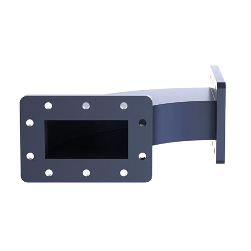 WR-284 H-plane Waveguide Bend with CPR-284F Flanges, Operating from 2.6 GHz to 3.95 GHz FMW284B002