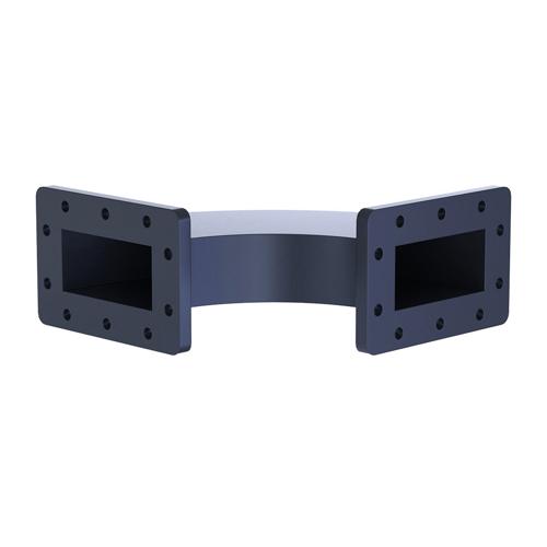 WR-284 H-plane Waveguide Bend with CPR-284F Flanges, Operating from 2.6 GHz to 3.95 GHz FMW284B002