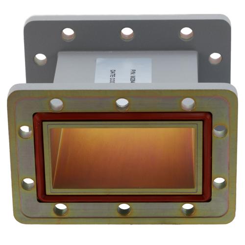 WR-284 Waveguide Section 4 Inch Straight Length, UG Cover and Grooved Flanges from 2.6 GHz to 3.95 GHz FMW284S001-4