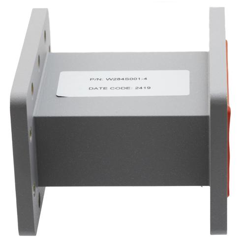 WR-284 Waveguide Section 4 Inch Straight Length, UG Cover and Grooved Flanges from 2.6 GHz to 3.95 GHz FMW284S001-4