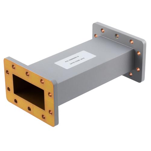 WR-284 Waveguide Section 8 Inch Straight Length, UG Cover and Grooved Flanges from 2.6 GHz to 3.95 GHz FMW284S001-8