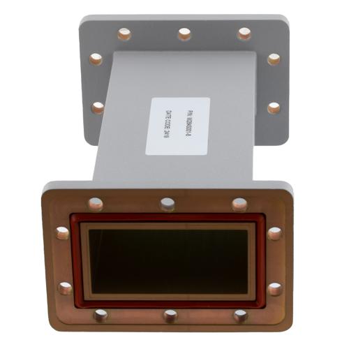 WR-284 Waveguide Section 8 Inch Straight Length, UG Cover and Grooved Flanges from 2.6 GHz to 3.95 GHz FMW284S001-8