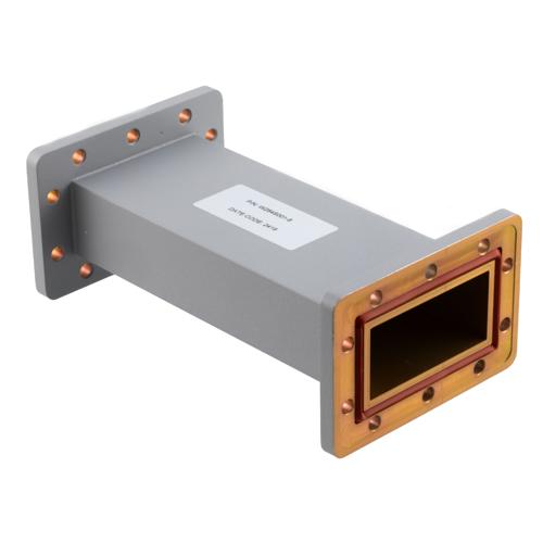 WR-284 Waveguide Section 8 Inch Straight Length, UG Cover and Grooved Flanges from 2.6 GHz to 3.95 GHz FMW284S001-8