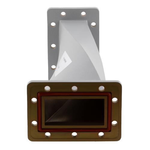 WR-284 90 Degree Waveguide Right Hand Twist Using a UG Cover And Grooved Flanges And a 2.6 GHz to 3.95 GHz Frequency Range FMW284TW001