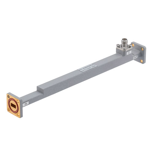 20 dB WR-28 Waveguide Broadwall Coupler with UG Grooved Flange and 2.92mm Female Coupled Port from 26.5 GHz to 40 GHz in Copper FMW28CP005-20