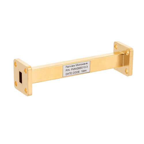 WR-28 Waveguide Section 3 Inch Straight Length with UG-599/U Square Cover Flange from 26.5 GHz to 40 GHz FMW28S010-3