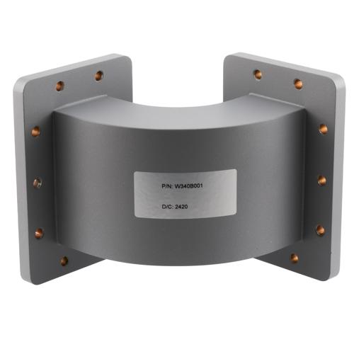 WR-340 Waveguide E-Bend using UG Cover and Grooved Flanges with a 2.17 GHz to 3.3 GHz Frequency Range FMW340B001