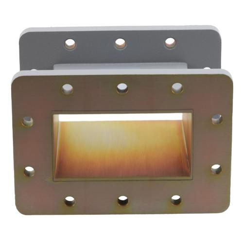 WR-340 Waveguide Section 4 Inch Straight Length, UG Cover and Grooved Flanges from 2.17 GHz to 3.3 GHz FMW340S001-4