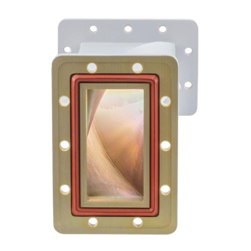 WR-340 90 Degree Waveguide Right Hand Twist Using a UG Cover And Grooved Flanges And a 2.17 GHz to 3.3 GHz Frequency Range FMW340TW001