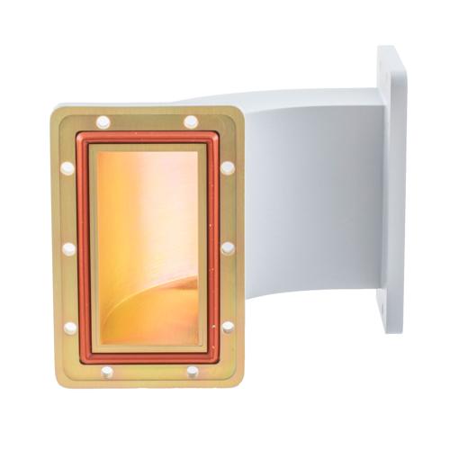 WR-430 Waveguide E-Bend using UG Cover and Grooved Flanges with a 1.72 GHz to 2.61 GHz Frequency Range FMW430B001