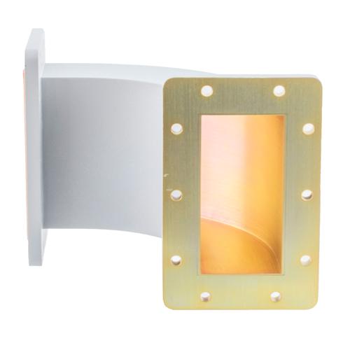 WR-430 Waveguide E-Bend using UG Cover and Grooved Flanges with a 1.72 GHz to 2.61 GHz Frequency Range FMW430B001