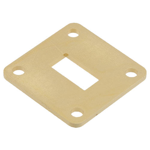 WR-62 Waveguide Shim, Square UG-Cover Flange Configuration, Frequency Range: 11.9 GHz to 18 GHz, 2 mm Thick Brass Construction FMW62FS2