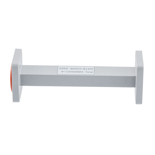 WR-62 Waveguide Section 4 Inch Length Using UG Square Cover and Grooved Flange from 11.9 GHz to 18 GHz in Brass FMW62S001-4