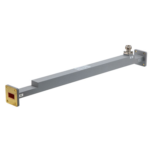 10 dB WR-75 Waveguide Broadwall Coupler with UG Cover Flange and N-Type Female Coupled Port from 9.84 GHz to 15 GHz in Copper FMW75CP001-10