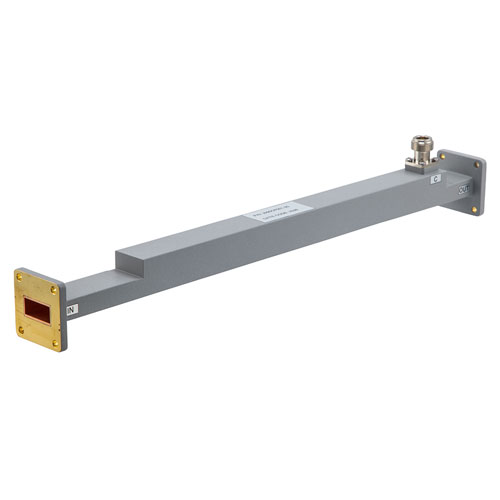 20 dB WR-90 Waveguide Broadwall Coupler with UG Cover Flange and N-Type Female Coupled Port from 8.2 GHz to 12.5 GHz in Copper FMW90CP001-20