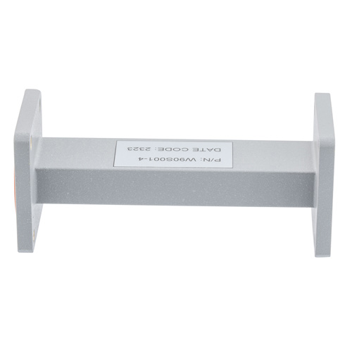 WR-90 Waveguide Section 4 Inch Length Using UG Square Cover and Grooved Flange from 8.2 GHz to 12.5 GHz in Brass FMW90S001-4