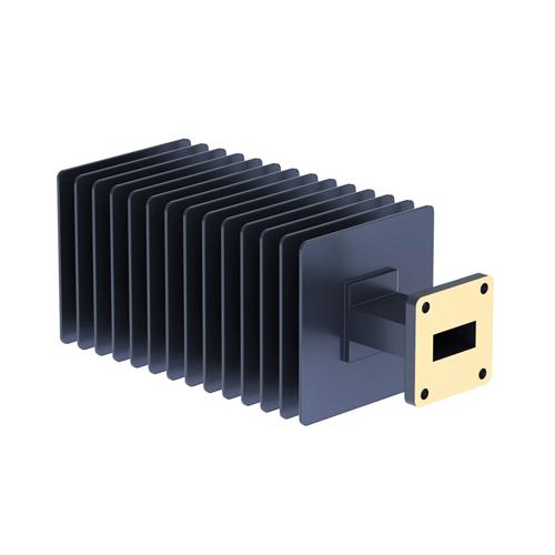 WR-90 Waveguide Load Rated For 100 Watts, Operating from 8.2 GHz to 12.5 GHz, Constructed from Aluminum and Equipped with a FBP100 Flange FMW90TR001