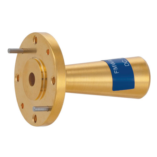 Conical Gain Horn Waveguide Antenna, WR-19, 50 GHz to 58 GHz, UG-383/U-Mod Round Cover Flange, 15 dBi Nominal Gain FMWAN1034
