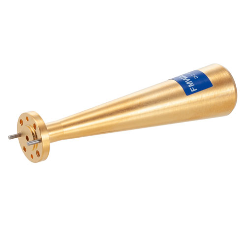 Conical Gain Horn Waveguide Antenna, WR-8, 100 GHz to 112 GHz, UG-387/U-Mod Round Cover Flange, 25 dBi Nominal Gain FMWAN1060