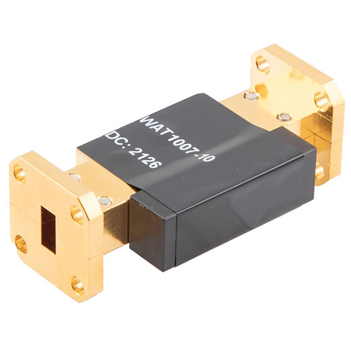 WR-28 Waveguide Attenuator Fixed 10 dB Operating from 26.5 GHz to 40 GHz, UG-599/U Round Cover Flange, 5W Max Power FMWAT1007-10