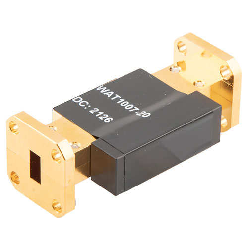 WR-28 Waveguide Attenuator Fixed 20 dB Operating from 26.5 GHz to 40 GHz, UG-599/U Round Cover Flange, 5W Max Power FMWAT1007-20