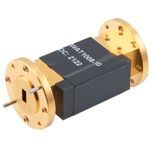 WR-22 Waveguide Attenuator Fixed 10 dB Operating from 33 GHz to 50 GHz, UG-383/U Round Cover Flange, 4W Max Power FMWAT1008-10