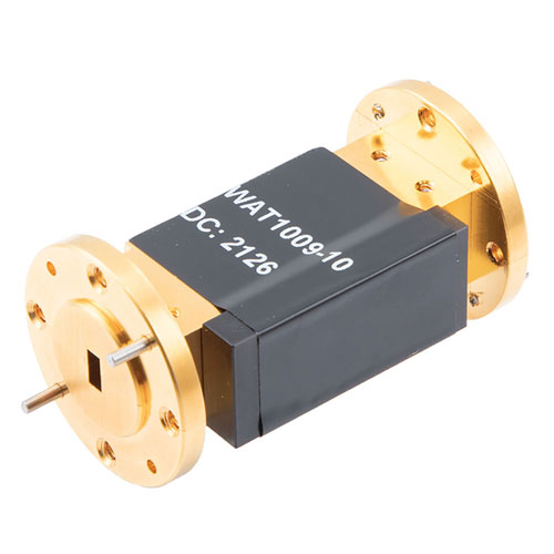 WR-19 Waveguide Attenuator Fixed 10 dB Operating from 40 GHz to 60 GHz, UG-383/U-Mod Round Cover Flange, 3W Max Power FMWAT1009-10