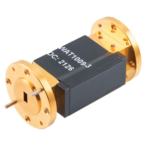 WR-19 Waveguide Attenuator Fixed 3 dB Operating from 40 GHz to 60 GHz, UG-383/U-Mod Round Cover Flange, 3W Max Power FMWAT1009-3