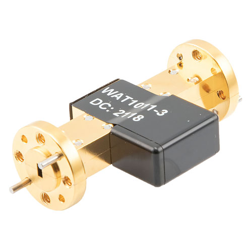 WR-12 Waveguide Attenuator Fixed 3 dB Operating from 60 GHz to 90 GHz, UG-387/U Round Cover Flange, 1W Max Power FMWAT1011-3