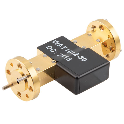 WR-10 Waveguide Attenuator Fixed 30 dB Operating from 75 GHz to 110 GHz, UG-387/U-Mod Round Cover Flange, 1W Max Power FMWAT1012-30