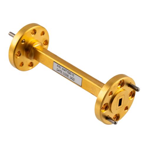 WR-12 Waveguide Fixed Attenuator, 10 dB, Operating from 60 GHz to 90 GHz, UG-387/U Round Cover Flange, Rated to 0.1 Watt FMWAT1020-10