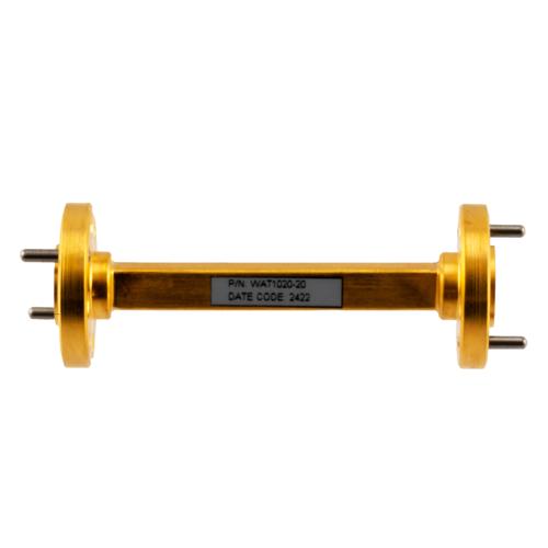 WR-12 Waveguide Fixed Attenuator, 20 dB, Operating from 60 GHz to 90 GHz, UG-387/U Round Cover Flange, Rated to 0.1 Watt FMWAT1020-20