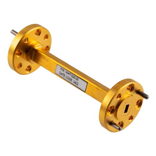 WR-12 Waveguide Fixed Attenuator, 20 dB, Operating from 60 GHz to 90 GHz, UG-387/U Round Cover Flange, Rated to 0.1 Watt FMWAT1020-20