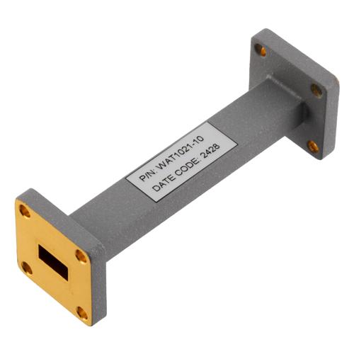 WR-34 Waveguide Fixed Attenuator, 10 dB, Operating from 21.7 GHz to 33 GHz, UG-1530/U Square Cover Flange, Rated to 0.5 Watt FMWAT1021-10