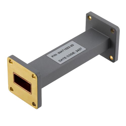 WR-90 Waveguide Fixed Attenuator, 20 dB, Operating from 8.2 GHz to 12.4 GHz, UG-39/U Square Cover Flange, Rated to 2 Watt FMWAT1023-20