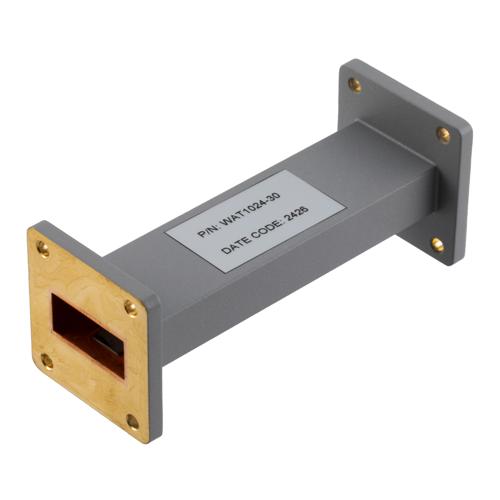 WR-112 Waveguide Fixed Attenuator, 30 dB, Operating from 6.57 GHz to 9.99 GHz, UG-51/U Square Cover Flange, Rated to 2 Watt FMWAT1024-30