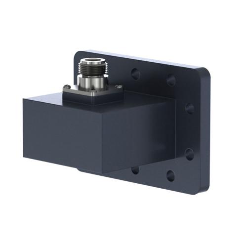 WR-229 Waveguide to Coax Adapter with a CPR-229F flange and N Type Female Connector, Operating from 3.22 GHz to 4.9 GHz FMWCA1124