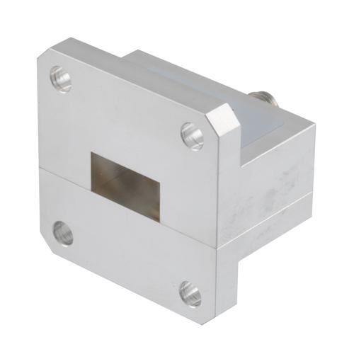 WR-51 to SMA Female Waveguide to Coax Adapter Square Cover Flange with 15 GHz to 22 GHz N Band in Aluminum FMWCA9879A